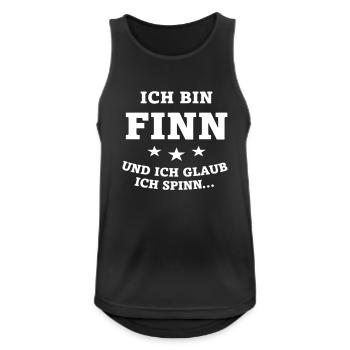 ich bin Finn und ich glaub ich spinn - Männer Tank Top atmungsaktiv - Schwarz - Vorne - Nick (188cm)