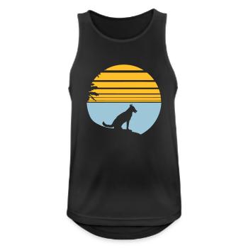 Hund Strand Urlaub Sonne Meer Palmen Ferien Schön - Männer Tank Top atmungsaktiv - Schwarz - Vorne - Nick (188cm)