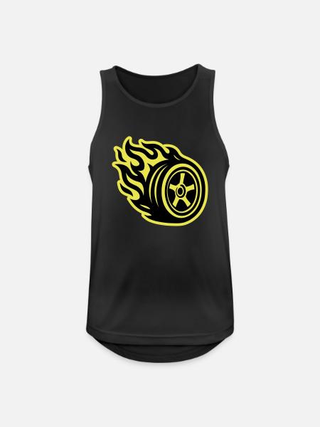 Tire Flame Car - Men's Breathable Tank Top - black