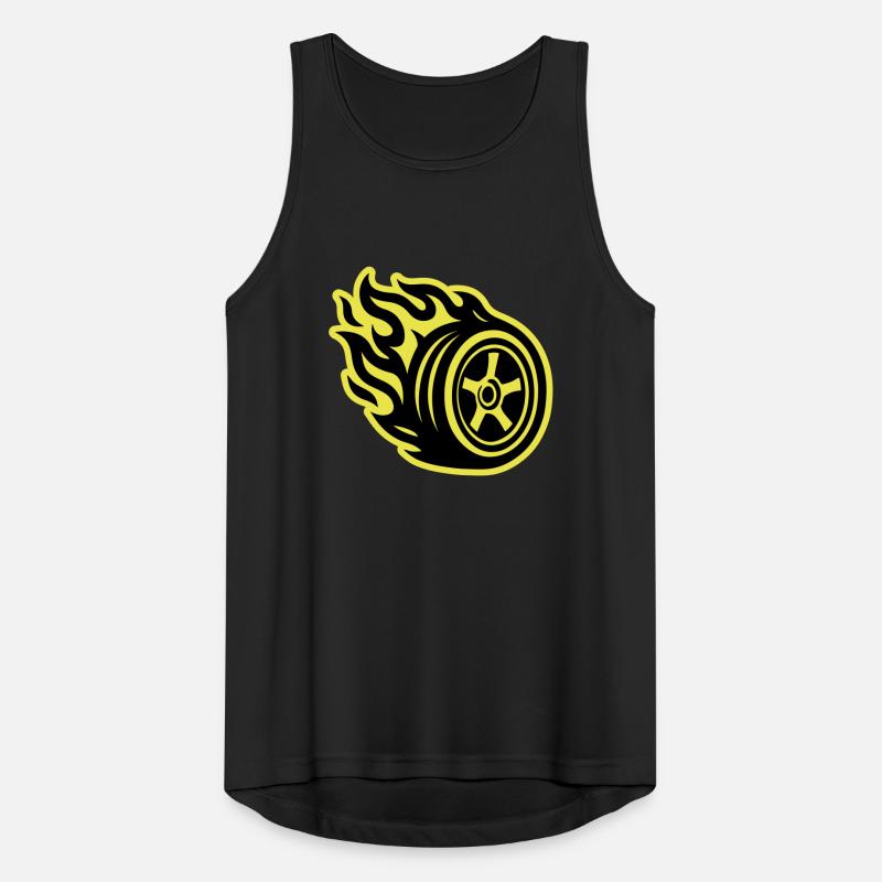 Tire Flame Car Men's Breathable Tank Top