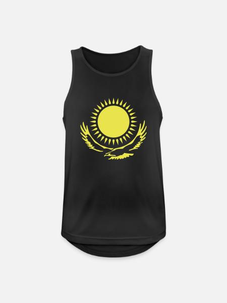 Kasachstan-Wappensymbol - Männer Tank Top atmungsaktiv - Schwarz