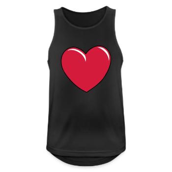 Cartoon-Herz - Männer Tank Top atmungsaktiv - Schwarz - Vorne - Nick (188cm)