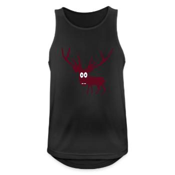 Hirsch - Männer Tank Top atmungsaktiv - Schwarz - Vorne - Nick (188cm)