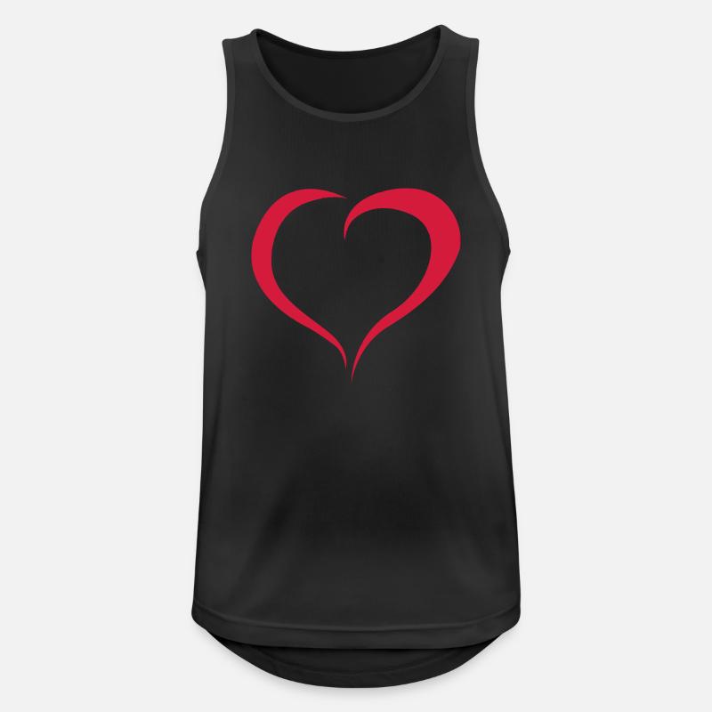 herz - Männer Tank Top atmungsaktiv - Schwarz