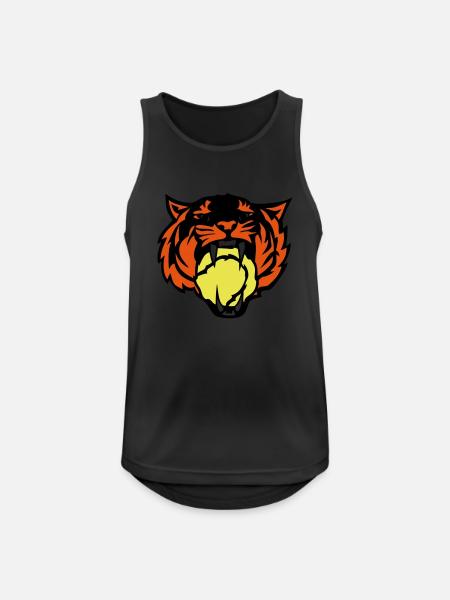 tiger tennis roars face - Men's Breathable Tank Top - black