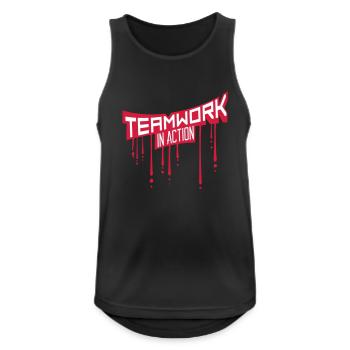 graffiti timbre tomber équipe travail d'équipe cool design - Débardeur respirant Homme - noir - Devant - Nick (188cm)