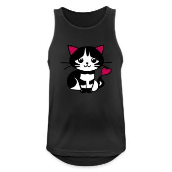 Cute cat in the comic strip - Men's Breathable Tank Top - black - Front - Nick (188cm)