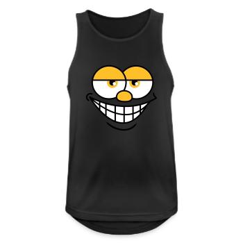 Sourire Comic Face Cool Expression faciale - Débardeur respirant Homme - noir - Devant - Nick (188cm)
