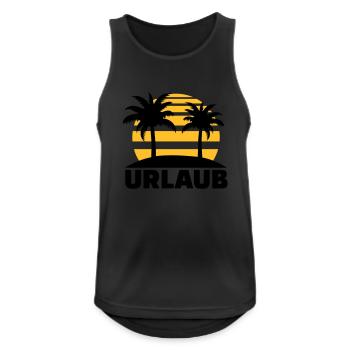 Urlaub - Männer Tank Top atmungsaktiv - Schwarz - Vorne - Nick (188cm)