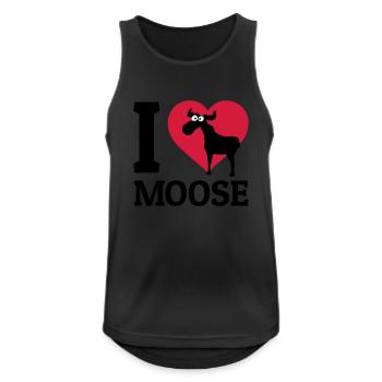 I love Moose - Männer Tank Top atmungsaktiv - Schwarz - Vorne - Nick (188cm)