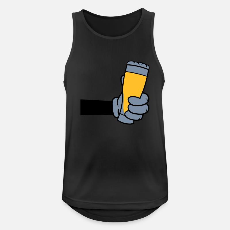 Bierglas anstoßen Comic Hand - Männer Tank Top atmungsaktiv - Schwarz