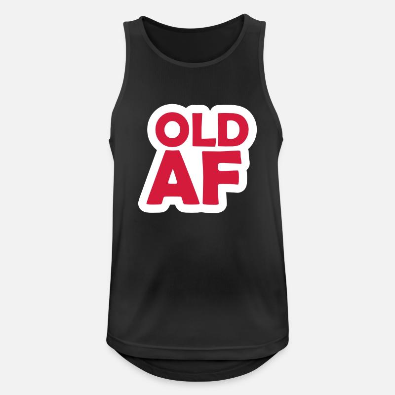 old AF Text Logo - Men's Breathable Tank Top - black