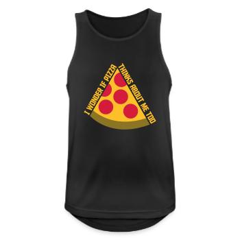 La pizza pense à moi - Débardeur respirant Homme - noir - Devant - Nick (188cm)