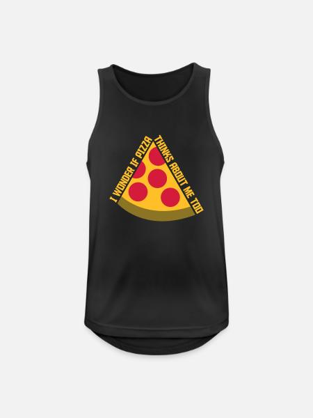 pizza thinks about me - Men's Breathable Tank Top - black