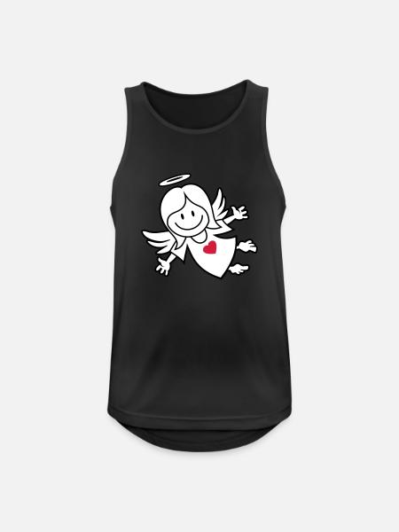 vl064b_engel2_3c - Männer Tank Top atmungsaktiv - Schwarz