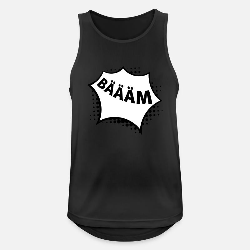 bäääm s/w - Männer Tank Top atmungsaktiv - Schwarz