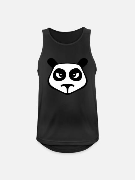 panda geek gamer drawing villain - Men's Breathable Tank Top - black