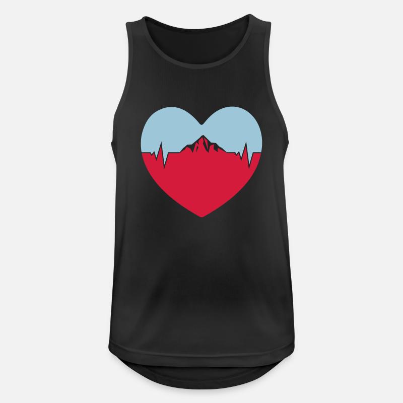 i love mountains pulse heart - Men's Breathable Tank Top - black
