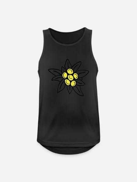 Edelweiss - Männer Tank Top atmungsaktiv - Schwarz