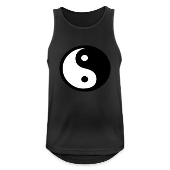 Le Yin et le Yang (V) - Débardeur respirant Homme - noir - Devant - Nick (188cm)
