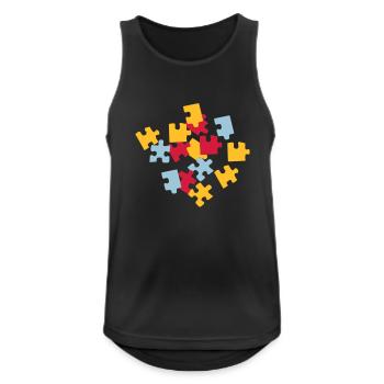 Puzzle - Männer Tank Top atmungsaktiv - Schwarz - Vorne - Nick (188cm)