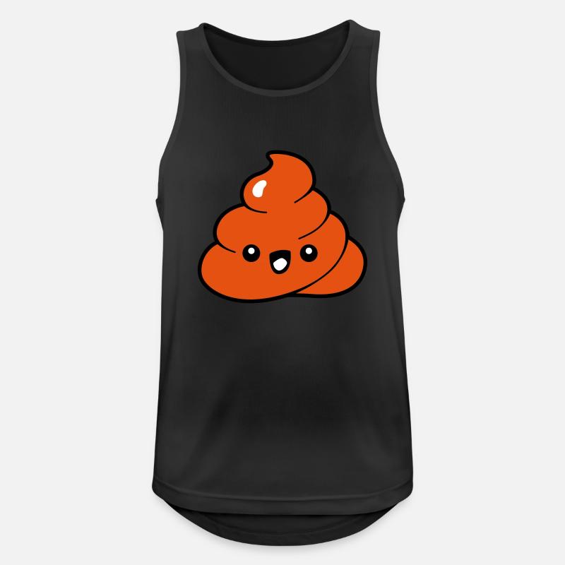 Cacca emoji - Canotta da uomo traspirante - nero