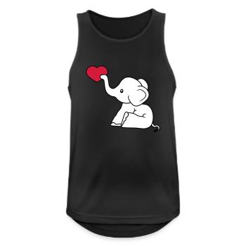 coeur amour donner l'amour amoureux elephant assis sweet - Débardeur respirant Homme - noir - Devant - Nick (188cm)