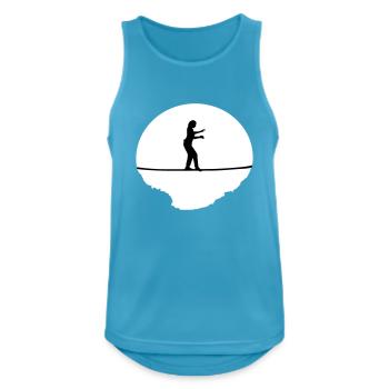 Slacklining Woman - Débardeur respirant Homme - bleu saphir - Devant - Nick (188cm)