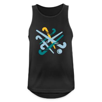 Hockey stick - Men's Breathable Tank Top - black - Front - Nick (188cm)
