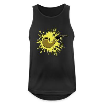 Klecks Tabakpfeife Raucher - Männer Tank Top atmungsaktiv - Schwarz - Vorne - Nick (188cm)