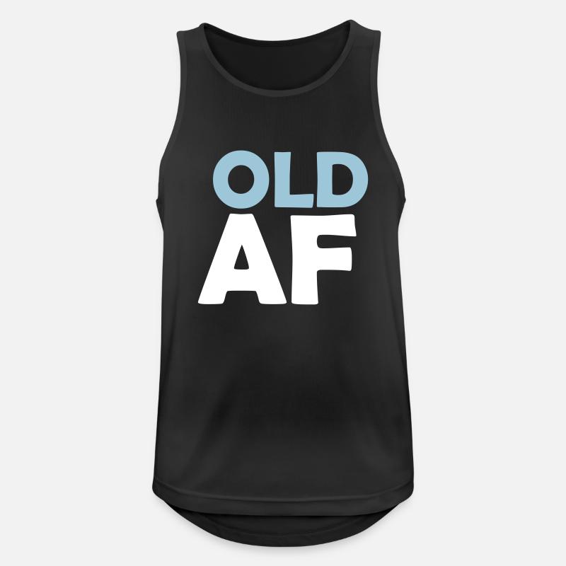old AF Text Logo - Men's Breathable Tank Top - black