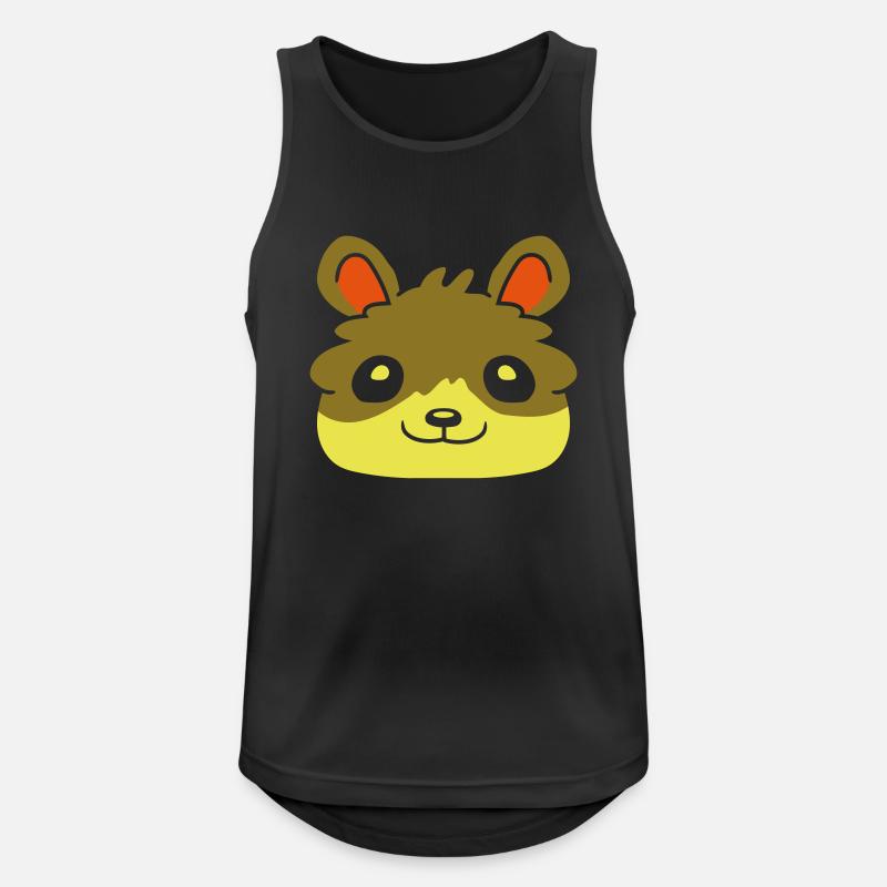 Hamster Gesicht Comic Geschenkidee - Männer Tank Top atmungsaktiv - Schwarz
