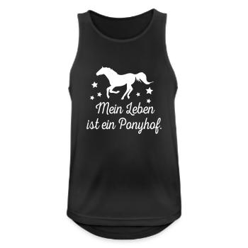 Mein Leben ist ein Ponyhof - Männer Tank Top atmungsaktiv - Schwarz - Vorne - Nick (188cm)