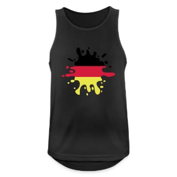 farbklecks deutschland - Männer Tank Top atmungsaktiv - Schwarz - Vorne - Nick (188cm)