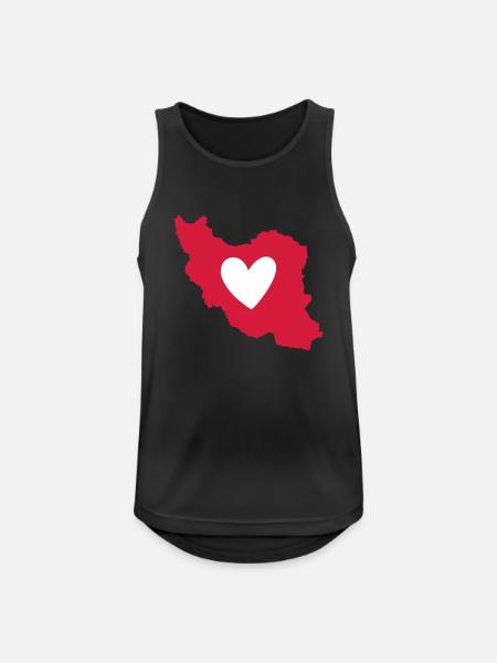 Iran Herz Liebe - Männer Tank Top atmungsaktiv - Schwarz