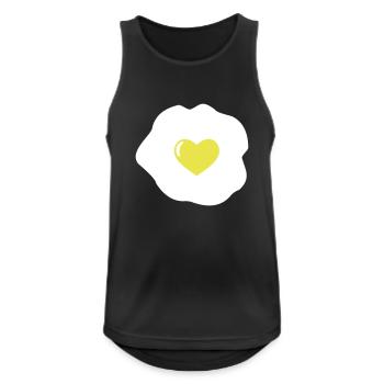 Spiegelei Herz - Männer Tank Top atmungsaktiv - Schwarz - Vorne - Nick (188cm)