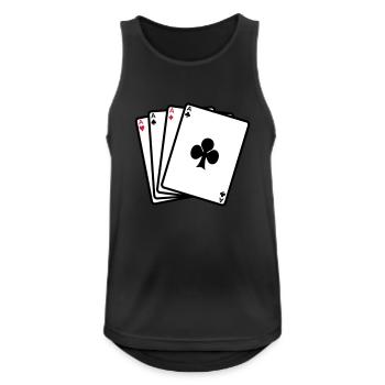 Poker - Karten - Männer Tank Top atmungsaktiv - Schwarz - Vorne - Nick (188cm)