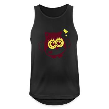 Owl - Kawaii with heart - Men's Breathable Tank Top - black - Front - Nick (188cm)