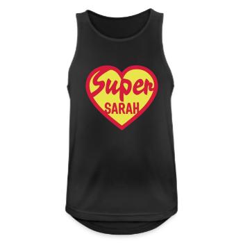 coeur heart super sarah - Débardeur respirant Homme - noir - Devant - Nick (188cm)