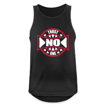 trust no one Zitat - Männer Tank Top atmungsaktiv - Schwarz - Vorne - Nick (188cm)