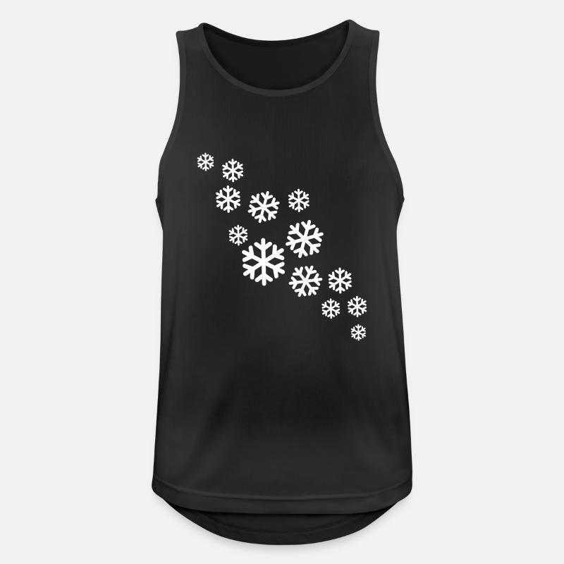 Schnee - Männer Tank Top atmungsaktiv - Schwarz