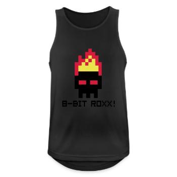 8bit Roxx! - Männer Tank Top atmungsaktiv - Schwarz - Vorne - Nick (188cm)