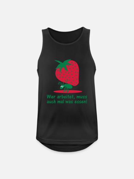 Erdbeere und Ameise2 - Männer Tank Top atmungsaktiv - Schwarz