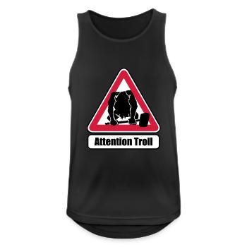 Attention Troll - Débardeur respirant Homme - noir - Devant - Nick (188cm)