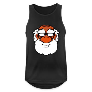 papy vieux papy papa corne lunettes barbe nerd geek - Débardeur respirant Homme - noir - Devant - Nick (188cm)
