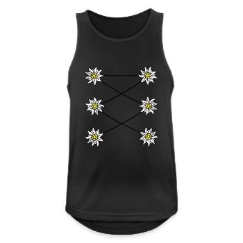 Edelweiss Dirndl - - - - Men's Breathable Tank Top - black - Front - Nick (188cm)