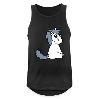 fohlen süßes niedliches sitzendes comic cartoon po - Männer Tank Top atmungsaktiv - Schwarz - Vorne - Nick (188cm)
