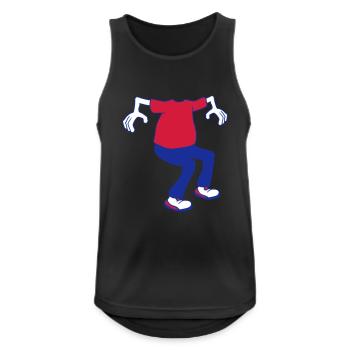 cartoon figur ohne kopf - Männer Tank Top atmungsaktiv - Schwarz - Vorne - Nick (188cm)