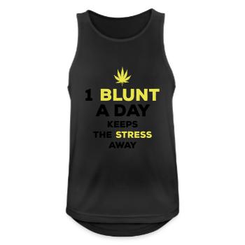 blunt day stress away - Männer Tank Top atmungsaktiv - Schwarz - Vorne - Nick (188cm)