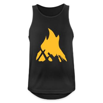 Lagerfeuer Camping Natur Wald Feuer Vektor 2 - Männer Tank Top atmungsaktiv - Schwarz - Vorne - Nick (188cm)